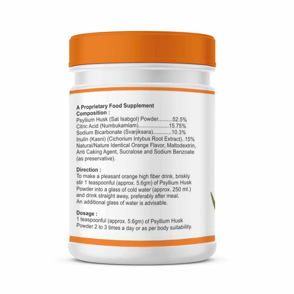 NatureVit Orange Flavour Isabgol – Ayurvedic Psyllium Husk for Digestive Health