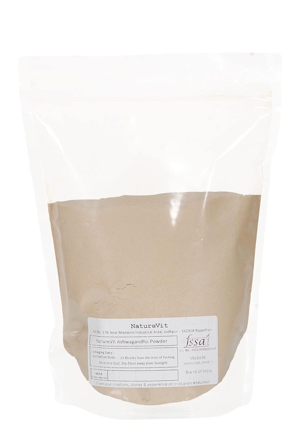 NatureVit Ashwagandha Powder – Pure Herbal Supplement for Vitality & Stress Relief