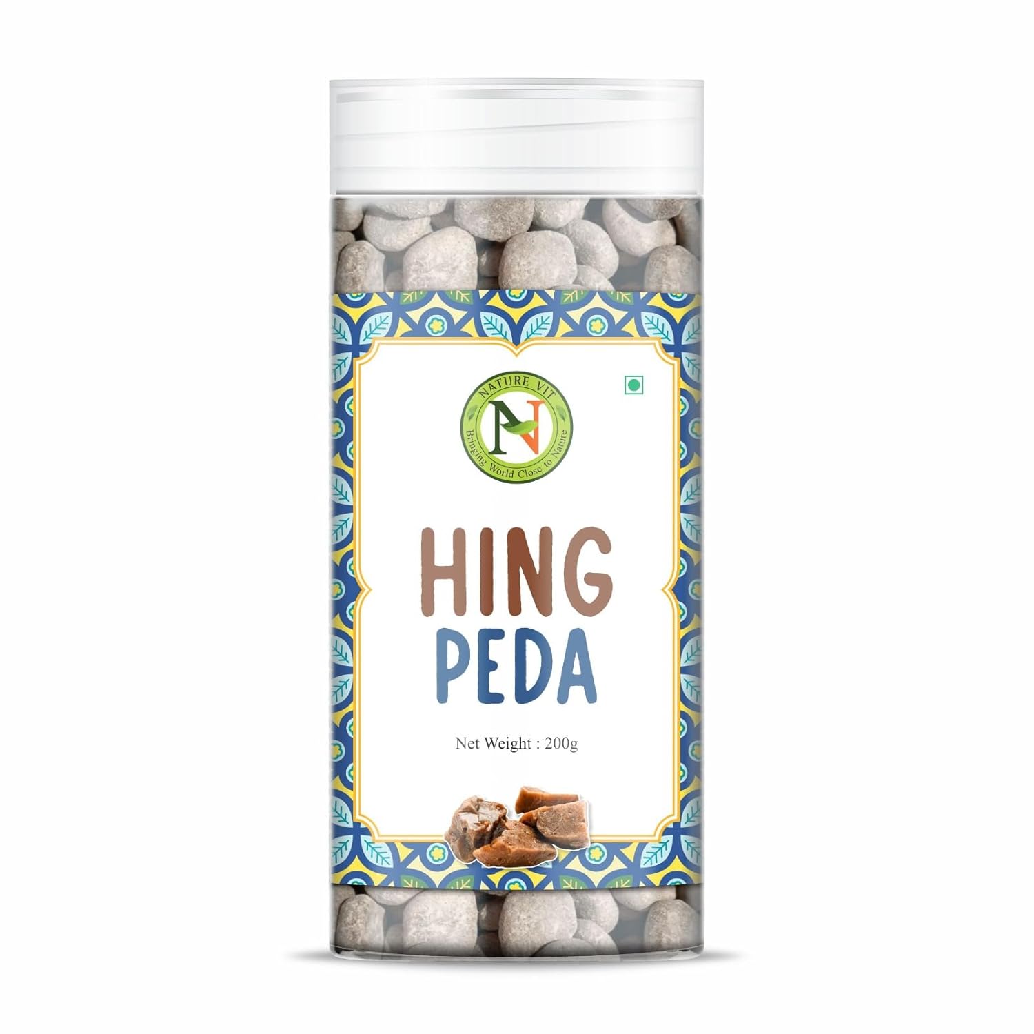NatureVit Hing Peda - Heeng Digestive Peda Mouth Freshener with Asafoetida & Spices – Sweet-Salty Pachak Delight for After Meals