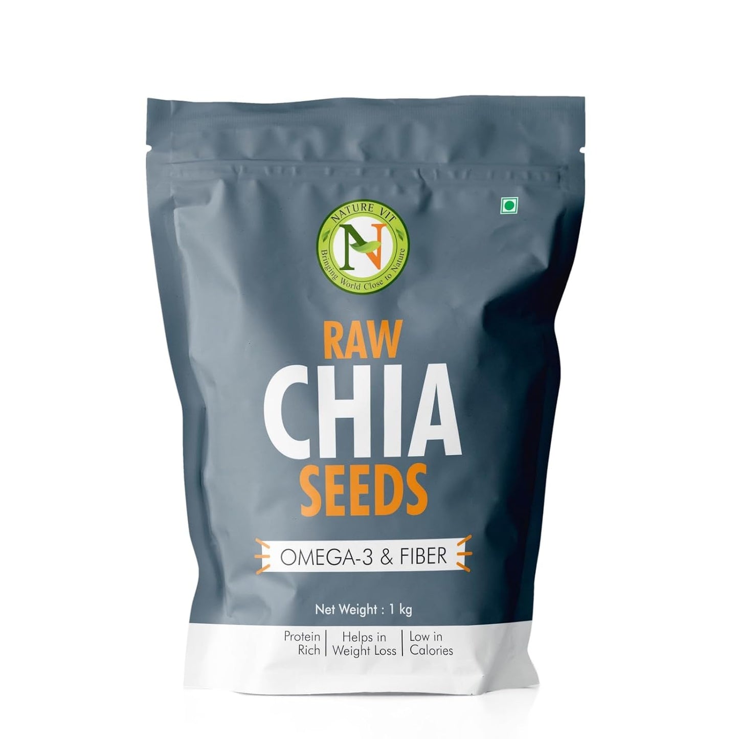 NatureVit Chia Seeds | Rich in Omega-3, Fiber & Protein | Superfood for Weight Management | Raw & Natural Seeds for Eating