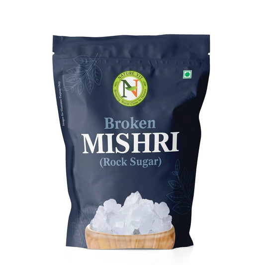 NatureVit Broken Mishri| Pure Rock Sugar Crystals | Mishri Tukda | Natural Sweetener | Chemical-Free Sugar