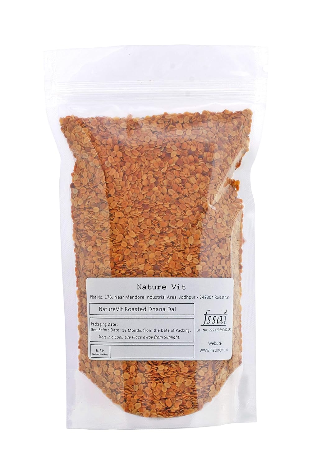 NatureVit Roasted Dhana Dal Mukhwas – Premium Split Coriander Seeds Mouth Freshener