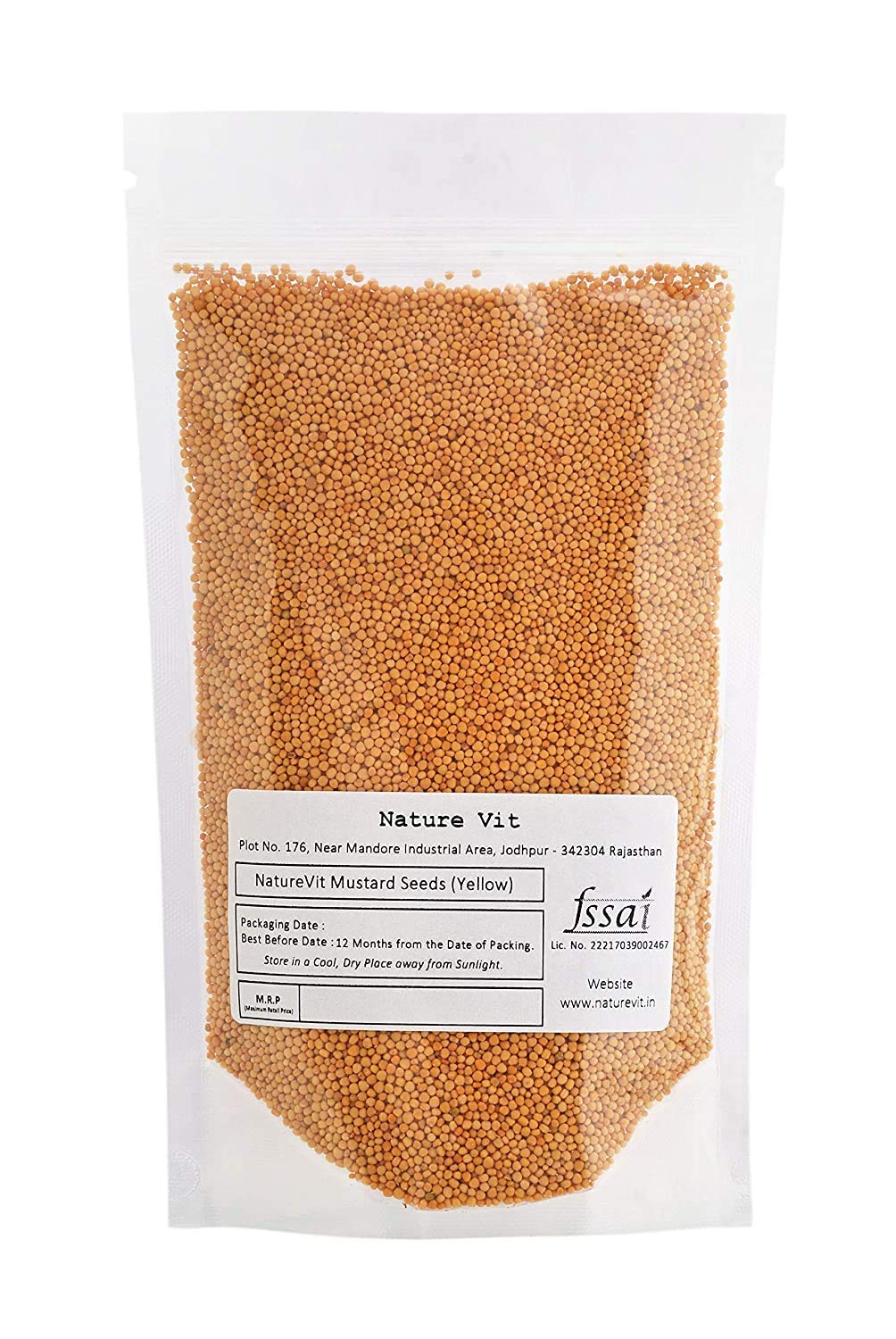 NatureVit Yellow Mustard Seeds | Premium Quality Indian Mustard Seeds for Cooking & Pickling