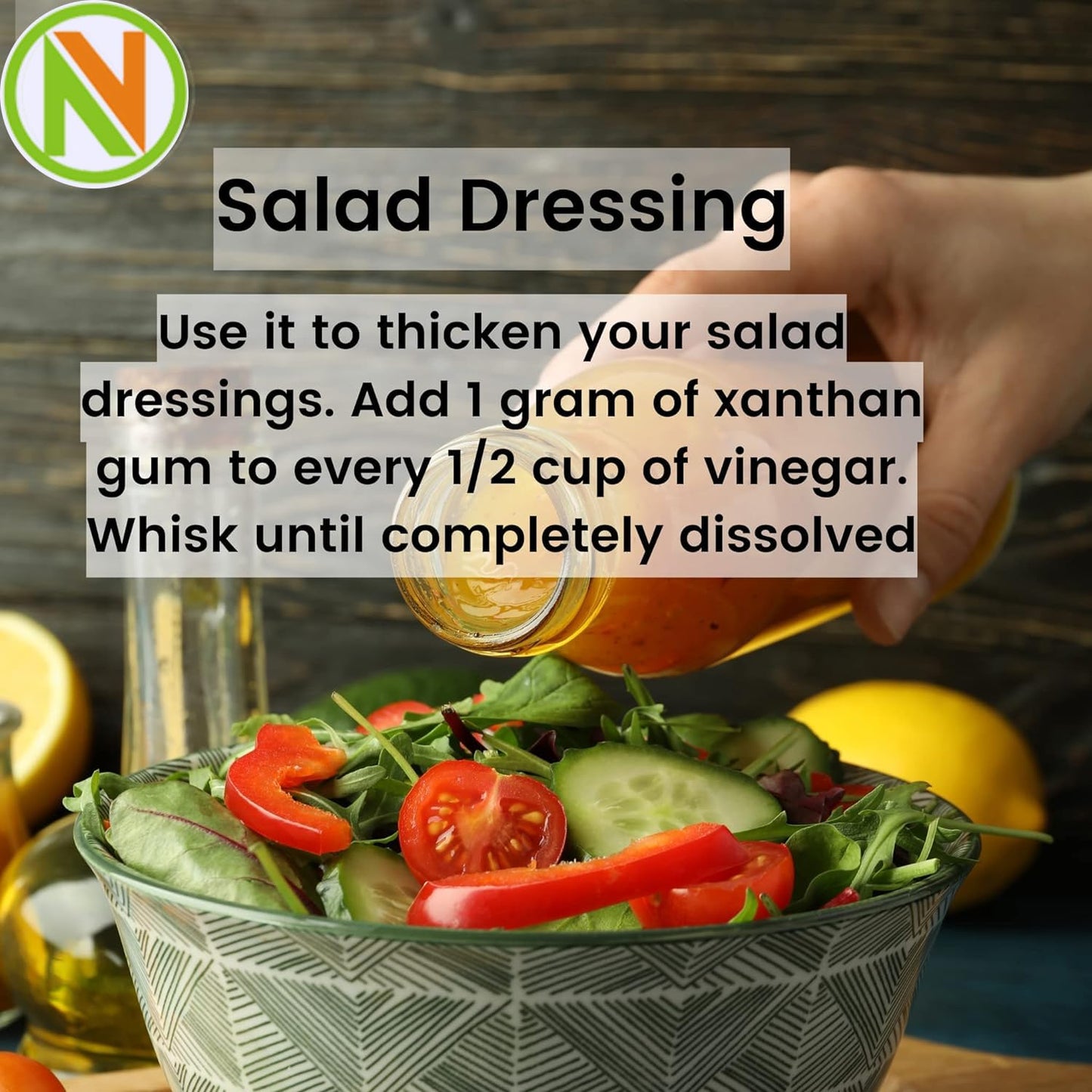 NatureVit Xanthan Gum Powder | Food-Grade Stabilizer & Thickener | Ideal for Gluten-Free Baking, Sauces & Dressings