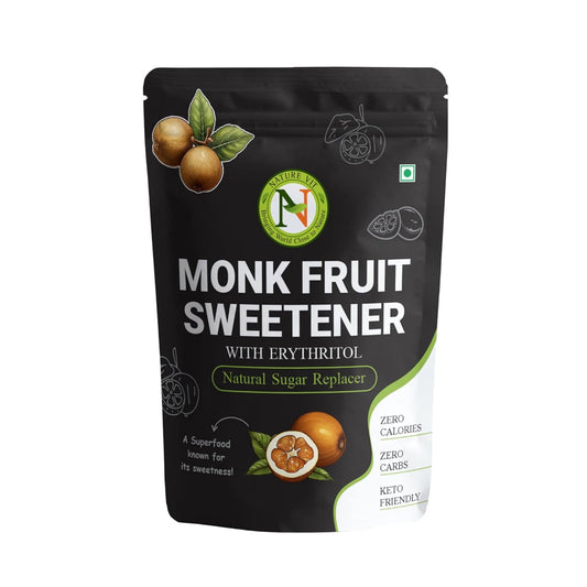 NatureVit Monk Fruit Sweetener Powder | Zero Calorie Sugar Substitute | Keto & Diabetic Friendly