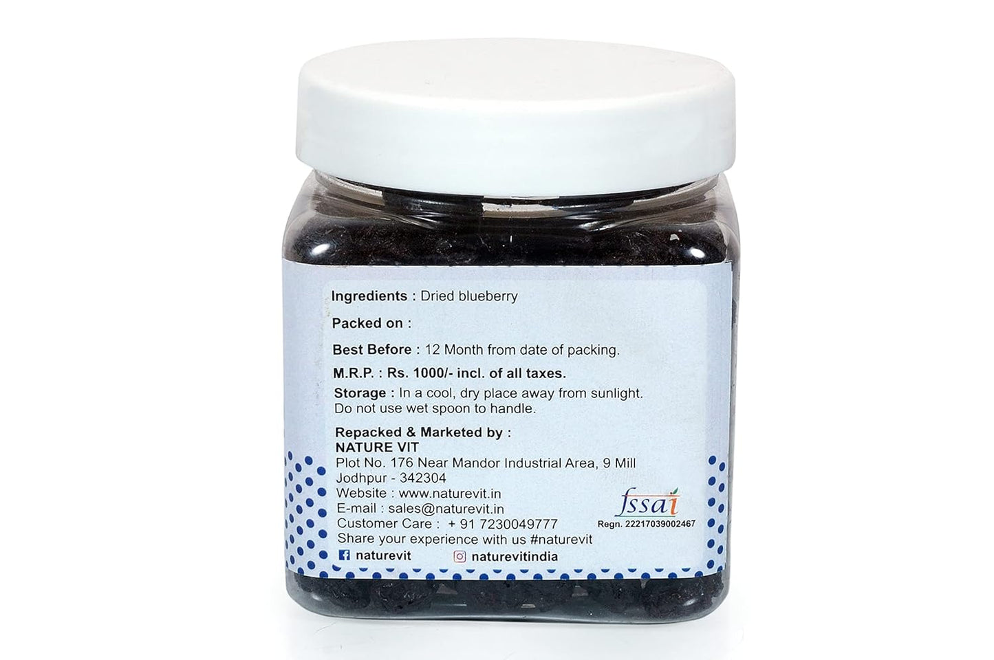 Nature Vit Dried Blueberries – Healthy Snack Rich in Antioxidants