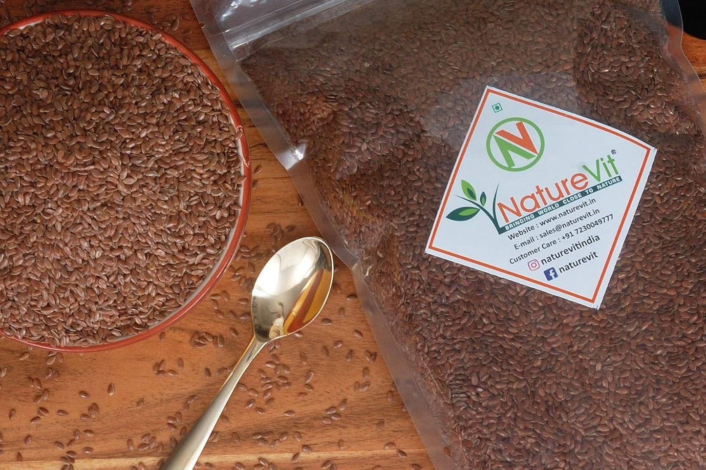 NatureVit Chia & Flax Seeds Combo – Omega-3 & Fiber-Rich Superfoods