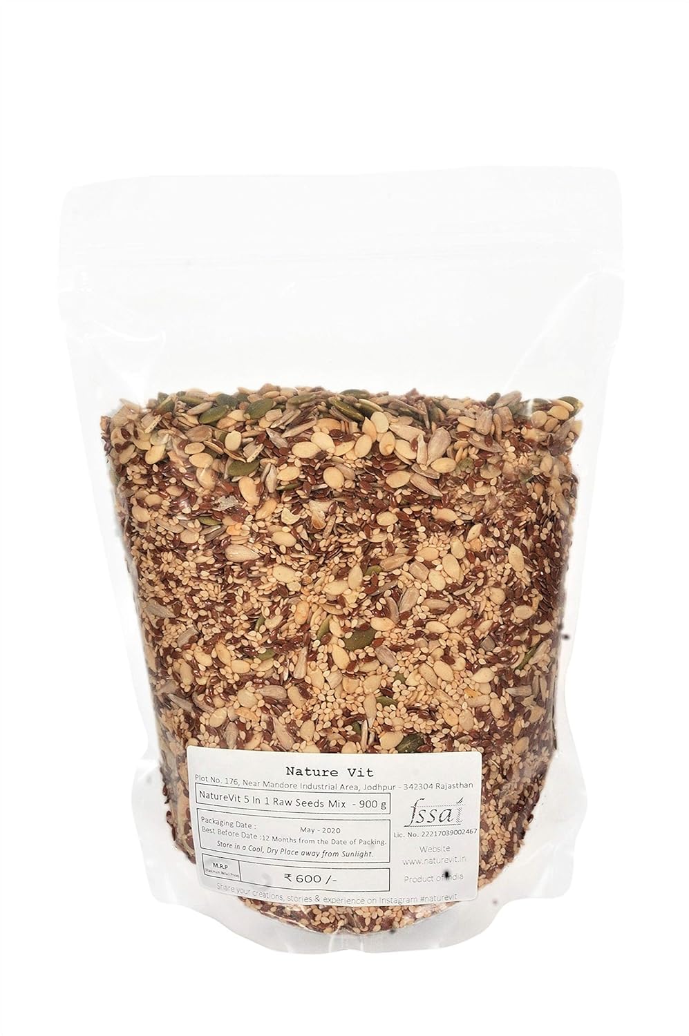 NatureVit 5-in-1 Raw Mix Seeds  – Healthy Vegan Superfood Snack