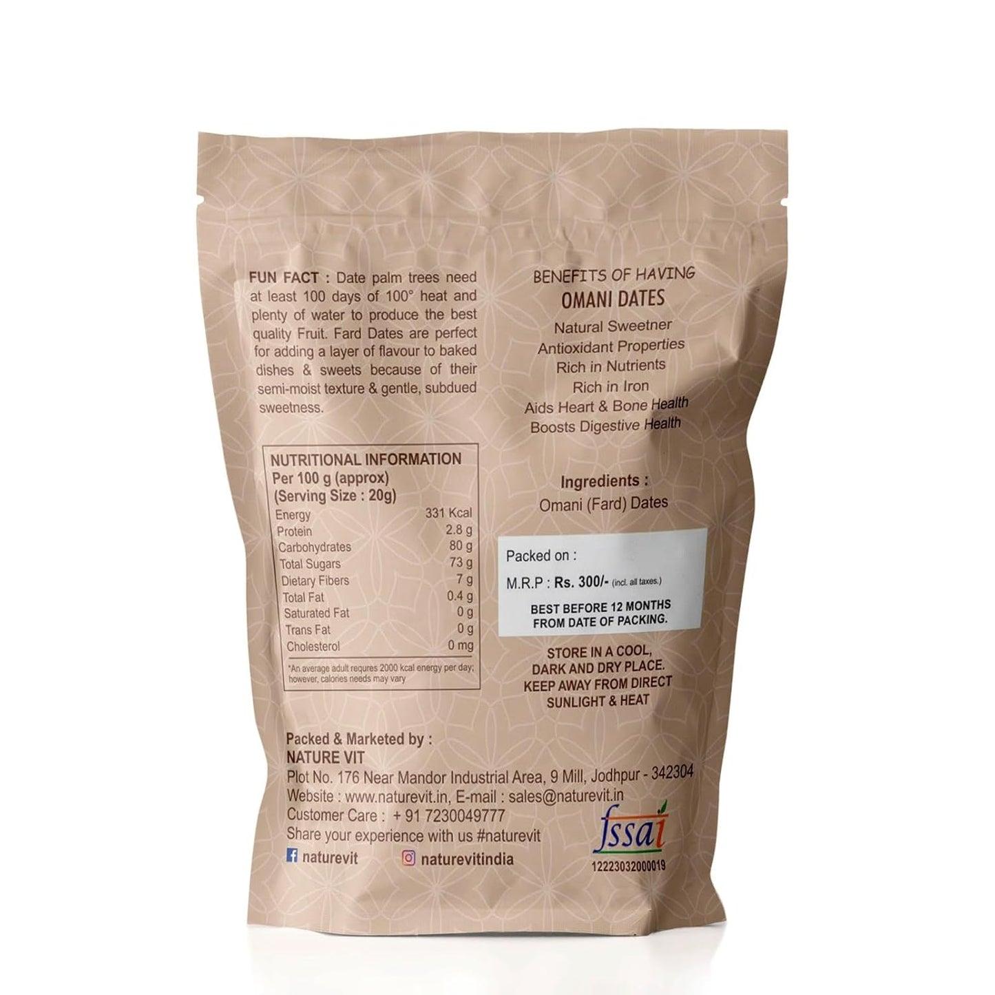 NatureVit Omani Dates ā Premium Fard Khajoor, Natural & Nutritious Snack