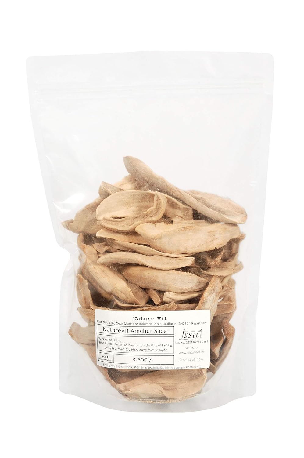 NatureVit Amchur Slice (Dry Mango Slice) | Natural Tangy Spice | Indian Cooking Essential