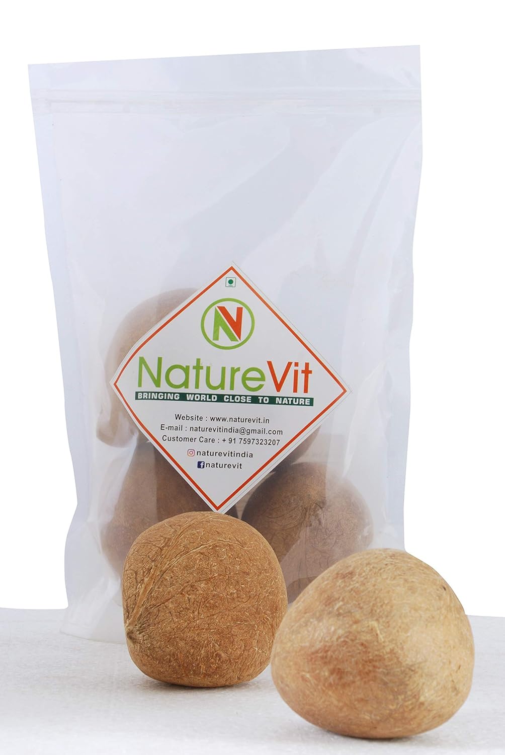 NatureVit Dry Coconuts – Medium Size Gota Nariyal for Cooking & Puja