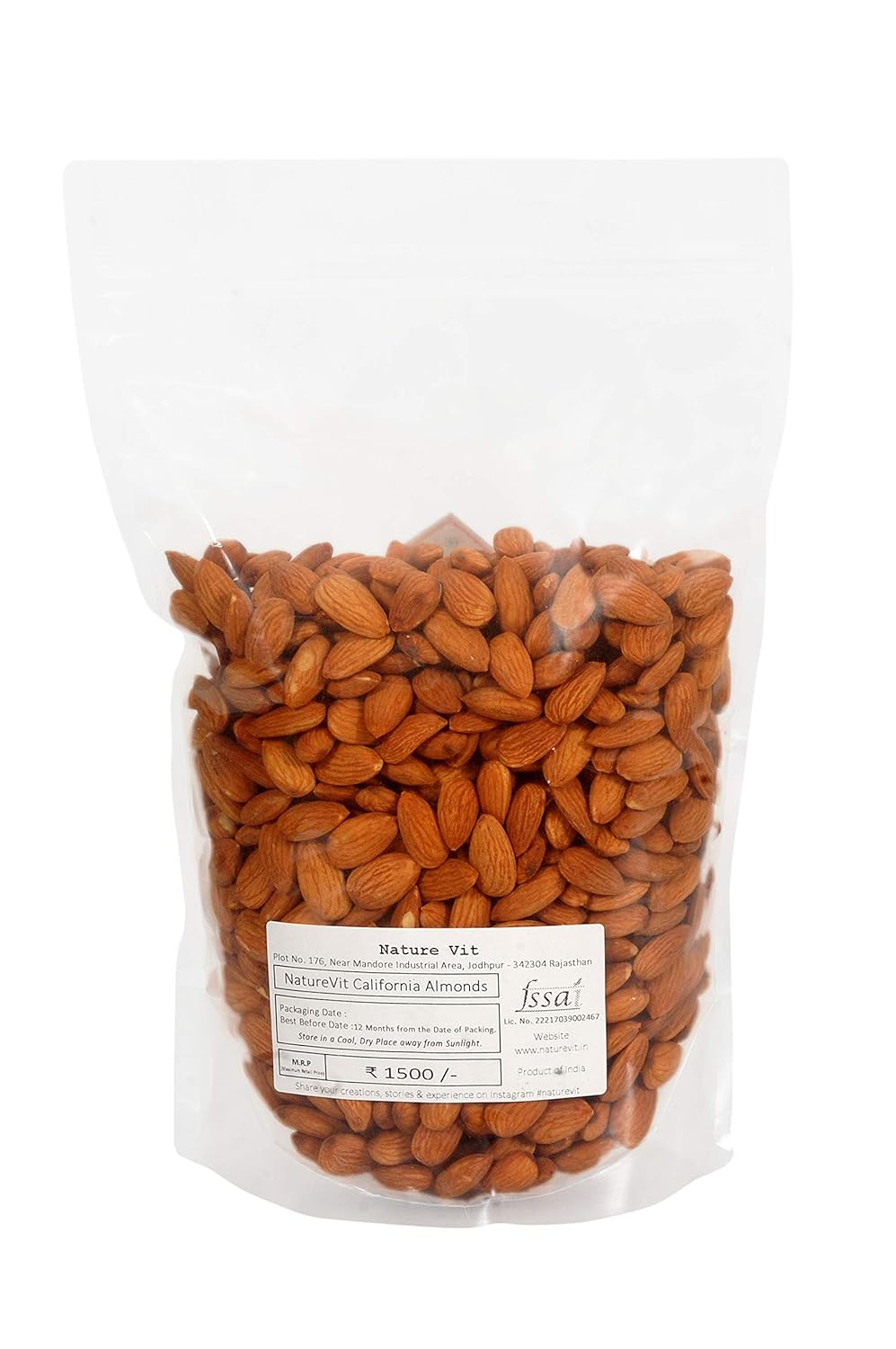 Nature Vit California Almonds | Premium Badam Giri | High Fiber & Immunity Boosting