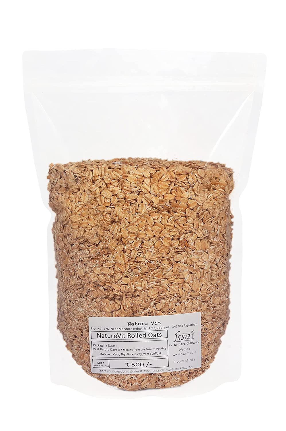 NatureVit Rolled Oats | Gluten-Free, High-Fiber, Protein-Rich Wholegrain Breakfast