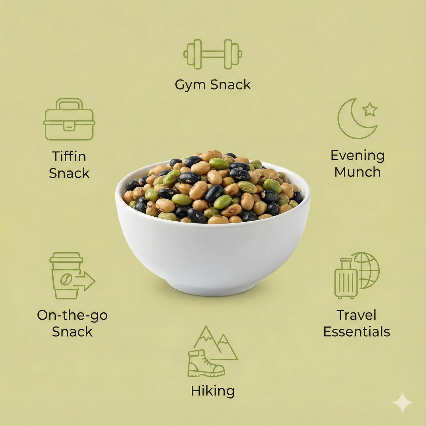 NatureVit Roasted Protein Beans Mix | High Protein Healthy Snack | Crunchy Roasted Bean Mix