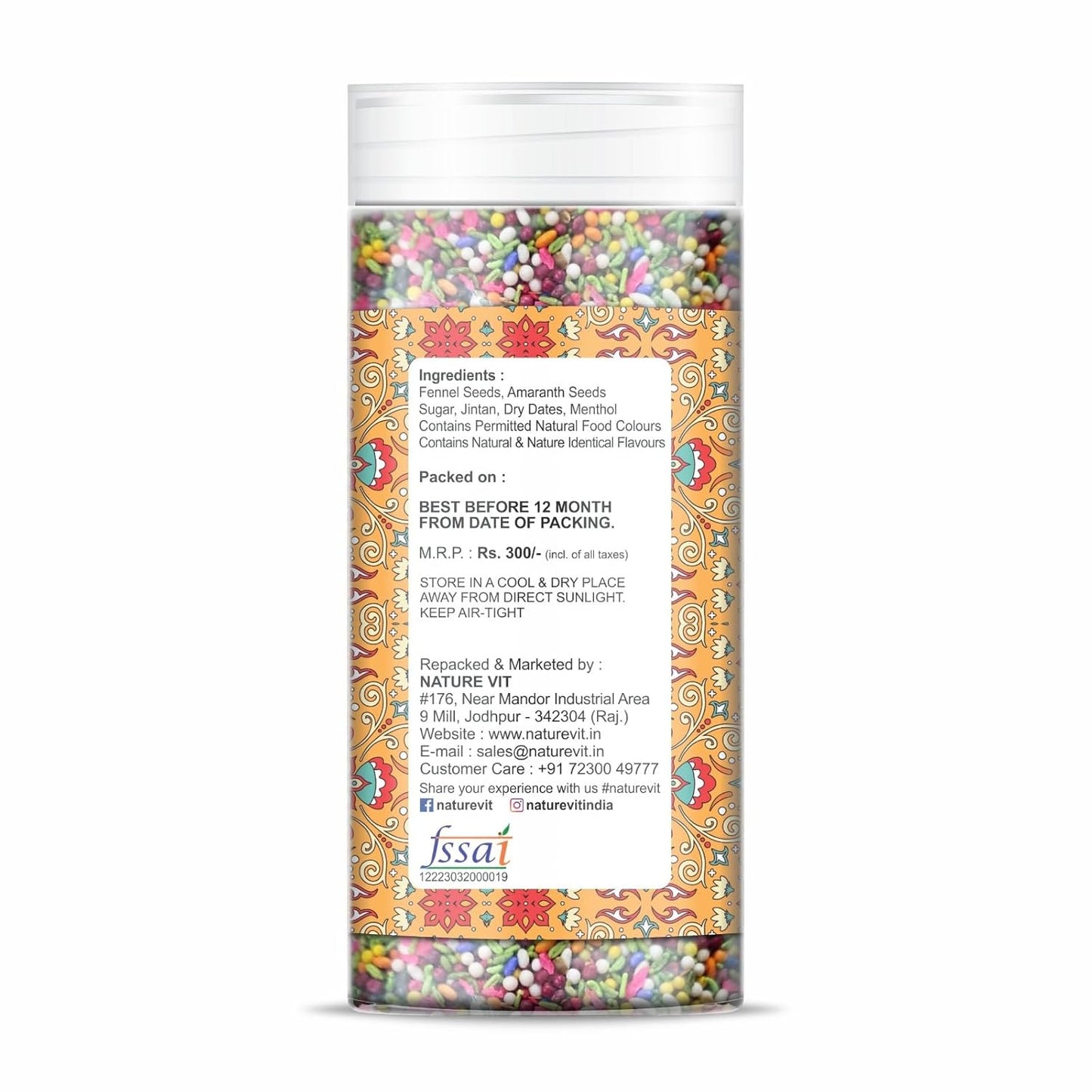 NatureVit Rajasthani Paan Mukhwas – Royal Rajasthani Meetha Paan Mix with Rose, Fennel & Cardamom – Mouth Freshener