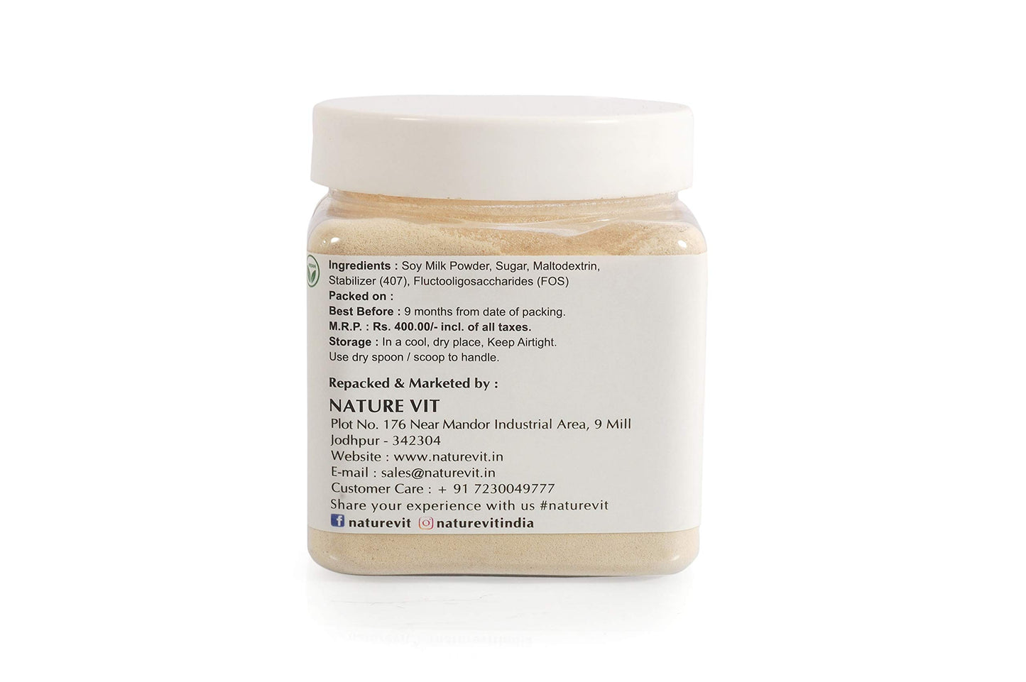 NatureVit Chocolate Soya Milk Powder – Vegan, Non-GMO, 25% Protein