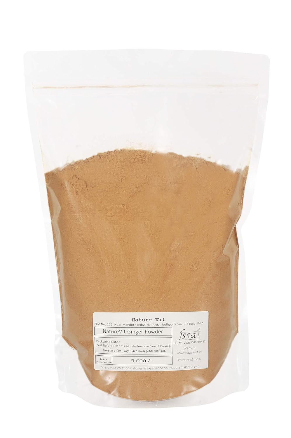 NatureVit Dried Ginger Powder – Pure Soonth for Cooking & Wellness