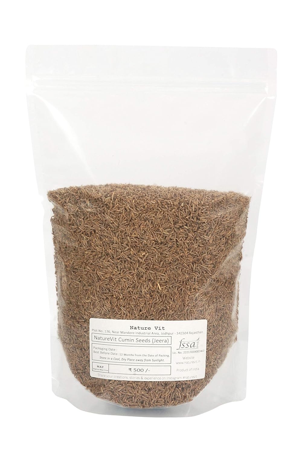 NatureVit Cumin Seeds – Bold Jeera from Rajasthan | 100% Vegan