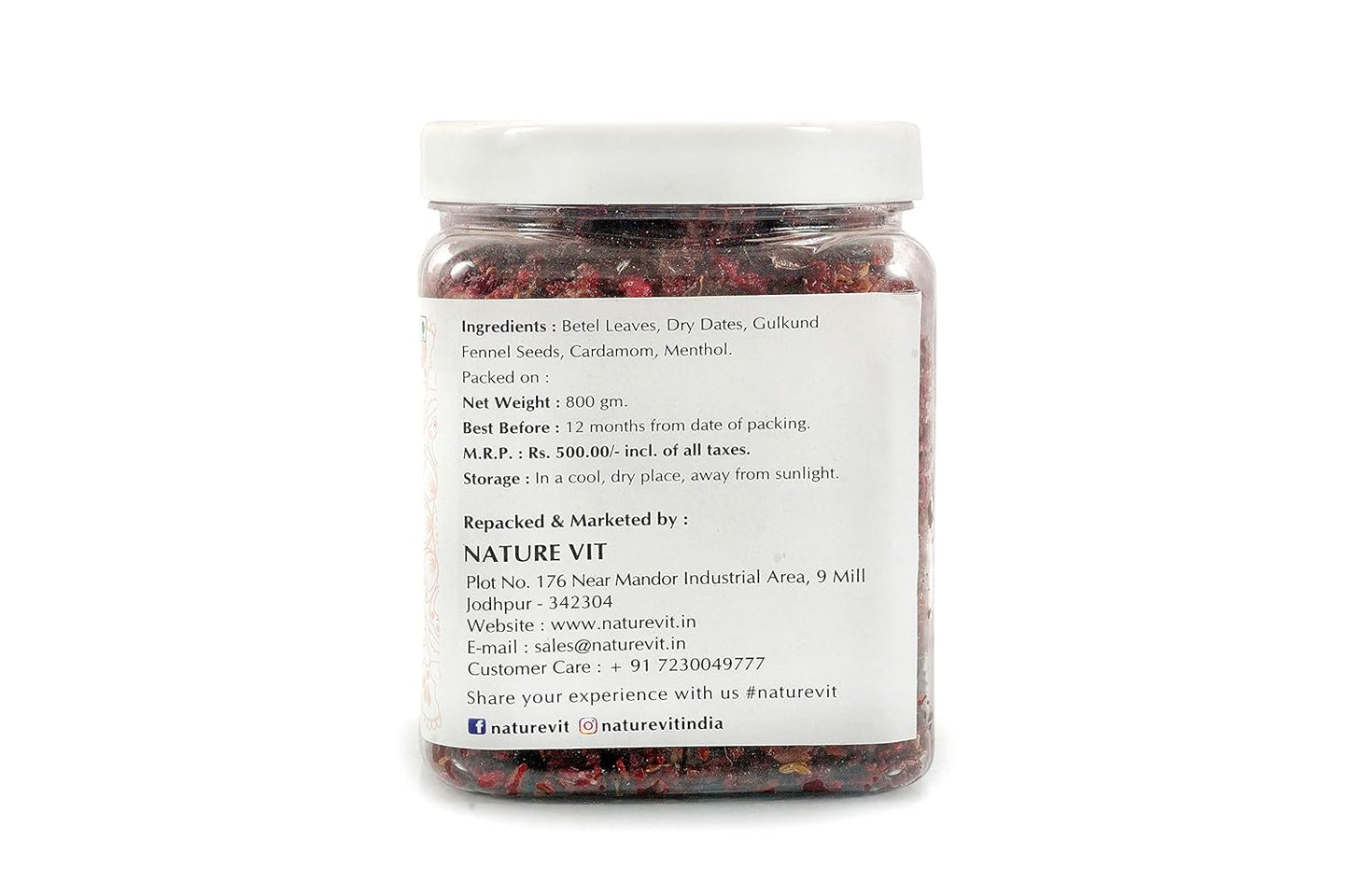 NatureVit Calcutta Meetha Paan Mukhwaas – A sweet, natural mouth freshener made with gulkand, fennel, and betel leaves. Hygienically packed for freshness