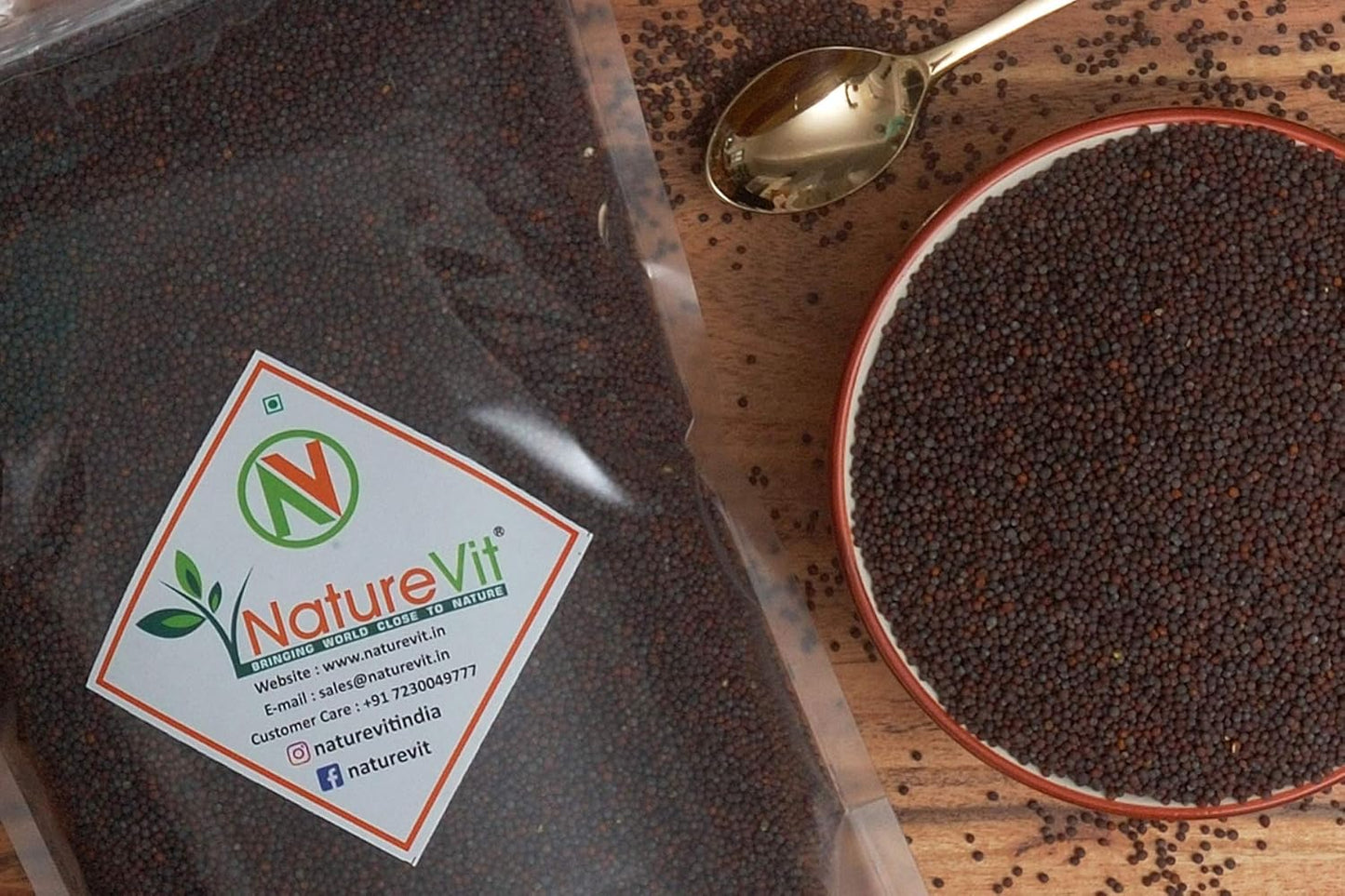 NatureVit Black Mustard Seeds | High Fibre | Premium Quality | Indian Spice | Natural & Fresh