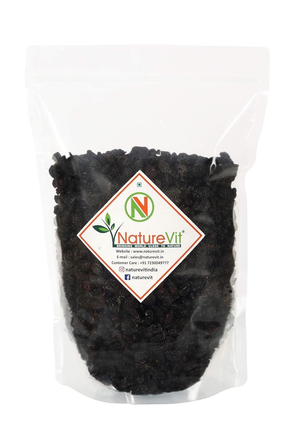 NatureVit Seedless Black Raisins | Premium Kali Kishmish | Sweet & Juicy Dry Grapes | Natural Energy Booster