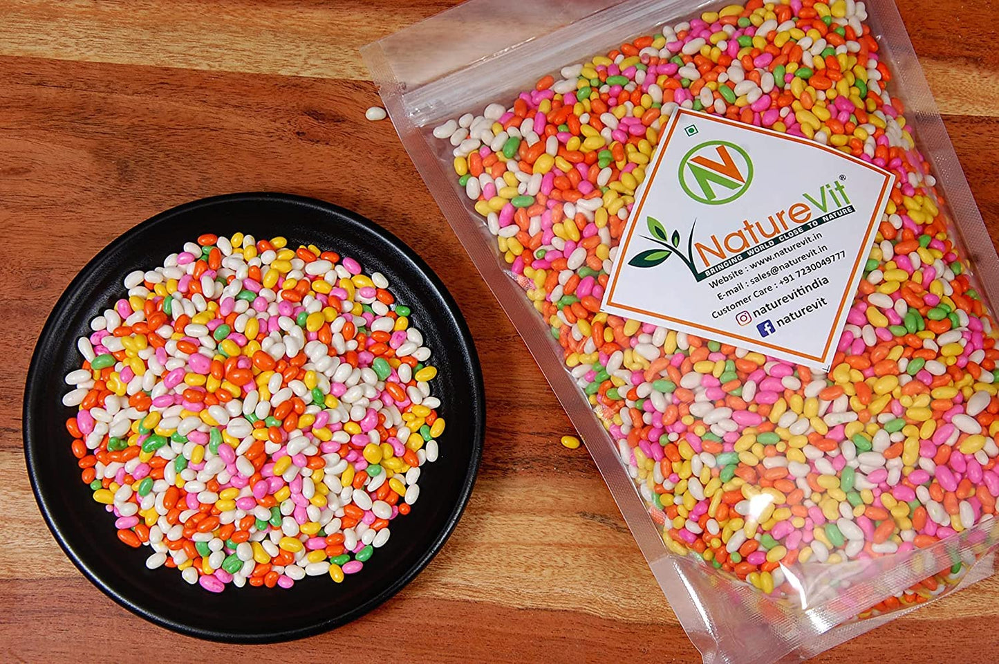 NatureVit Colourful Sugar Coated Saunf – Fennel Seeds Mouth Freshener