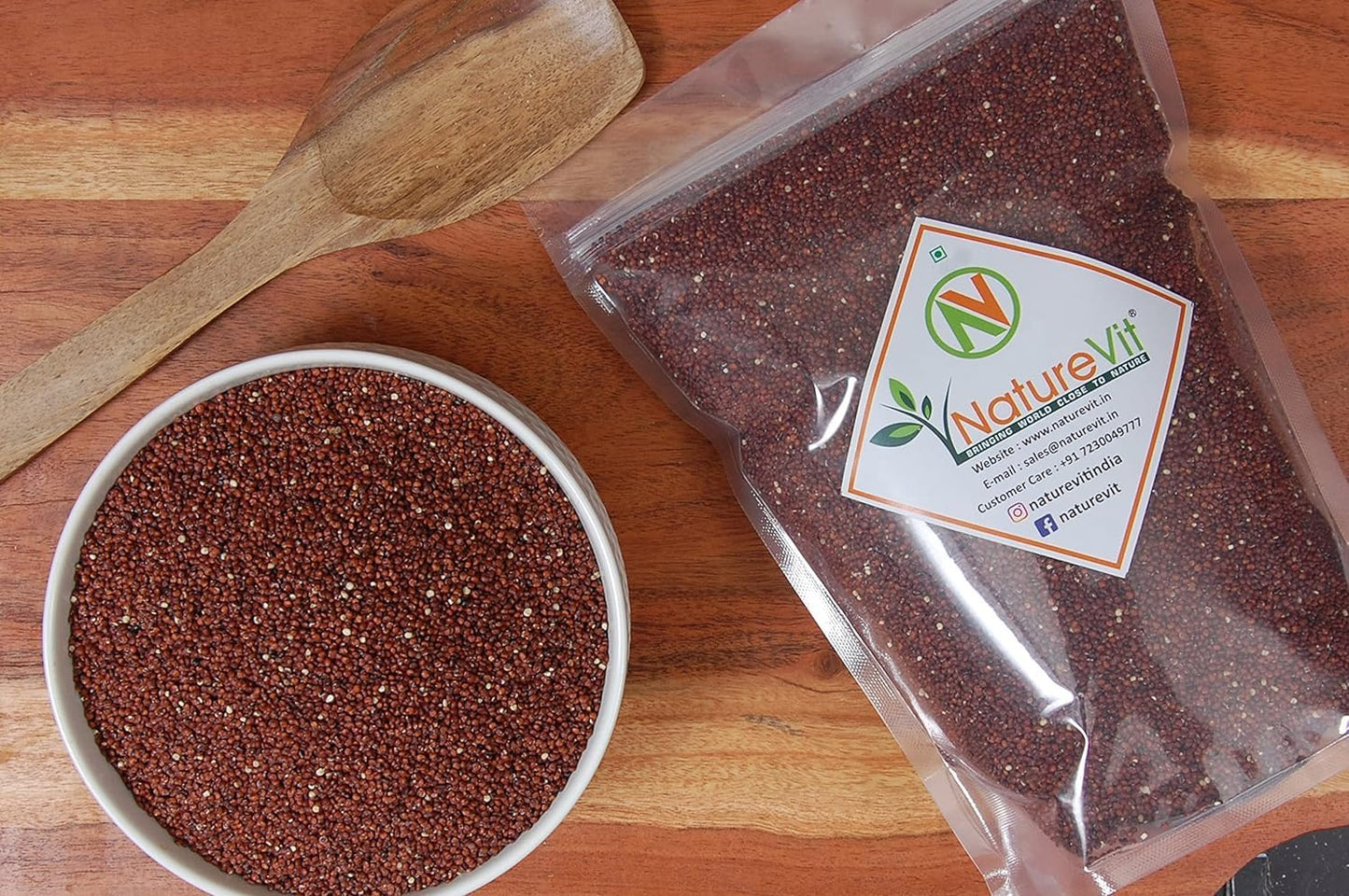 NatureVit Red Quinoa Seeds| Gluten-Free Superfood | High in Protein & Fiber | Vegan, Low GI, Whole Grain