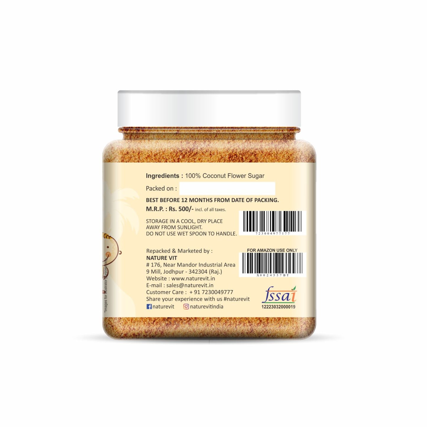 NatureVit Coconut Sugar  ā Unrefined, Natural Sweetener, Gluten-Free