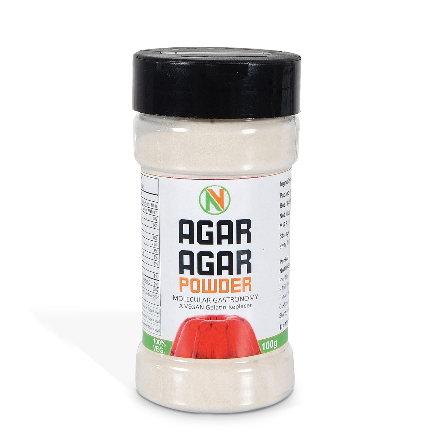 NatureVit Agar Agar Powder – Vegan Gelatin Substitute for Jellies & Desserts