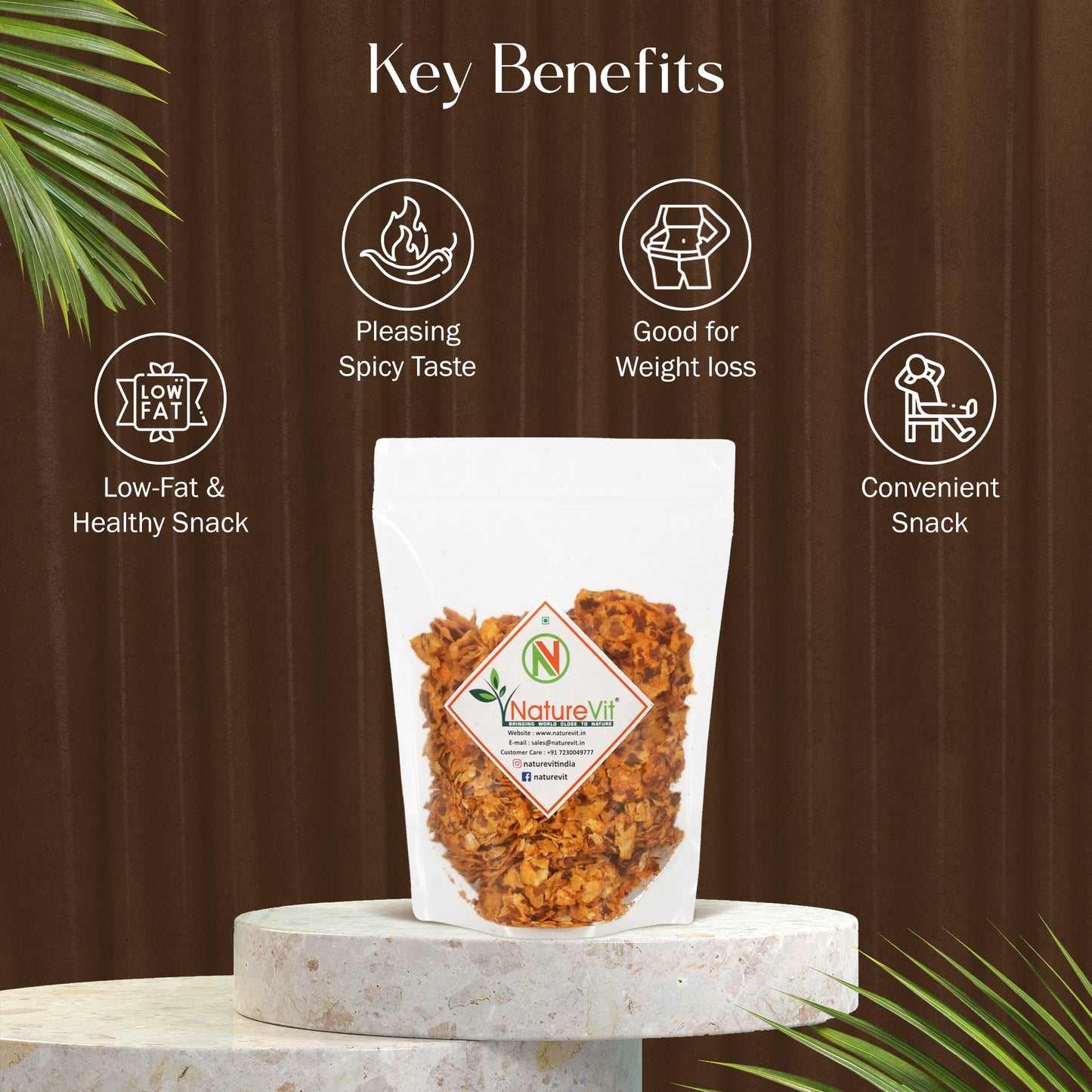 NatureVit Roasted Chana Jor Garam – Low Fat, Spicy & Crunchy Snack