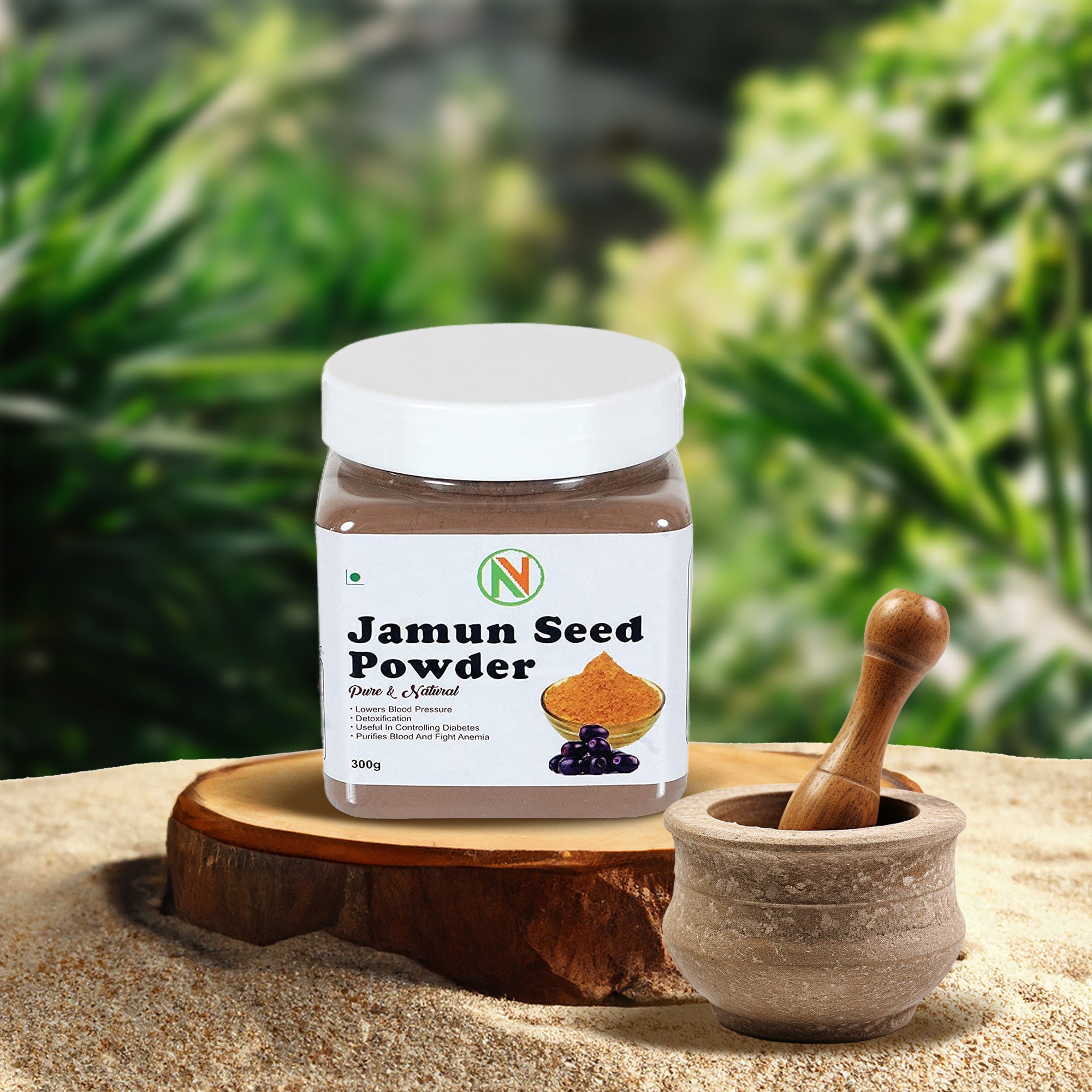NatureVit Jamun Seed Powder| Herbal Support for Diabetes Management | Pure & Natural Java Plum Seed Powder | Sugar Control Supplement