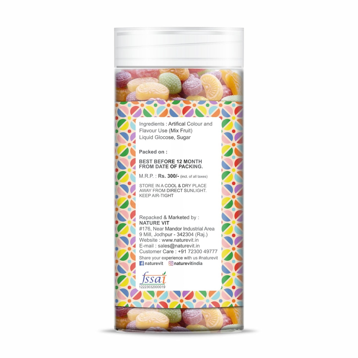 NatureVit Mix Fruit Candy โ Khati Mithi Goli Mouth Freshener