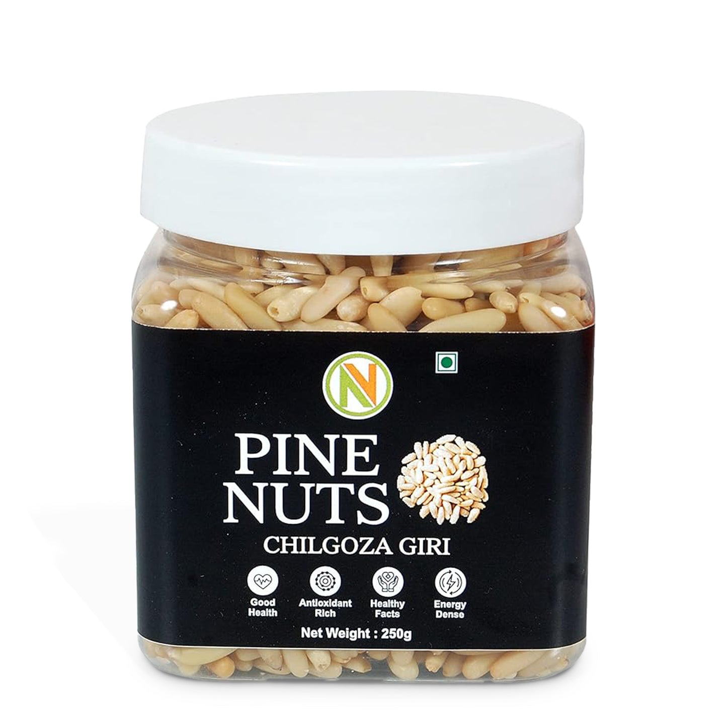NatureVit Pine Nuts Kernels ā Premium Chilgoza Giri, Shell-Free & Jumbo Size