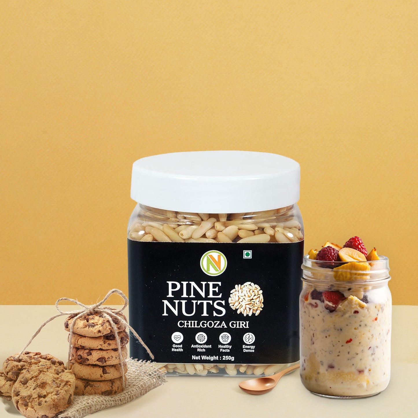 NatureVit Pine Nuts Kernels ā Premium Chilgoza Giri, Shell-Free & Jumbo Size