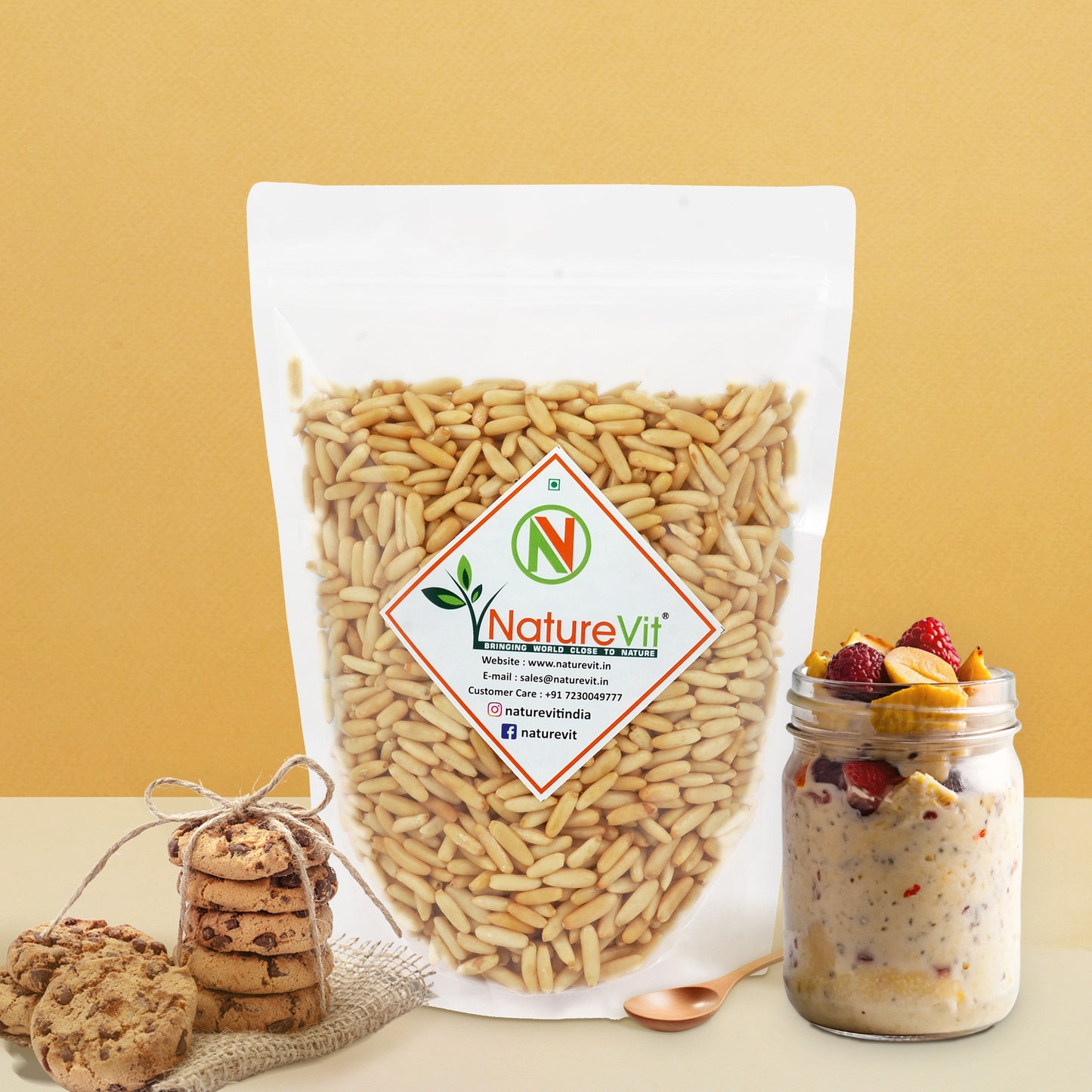 NatureVit Pine Nuts Kernels ā Premium Chilgoza Giri, Shell-Free & Jumbo Size