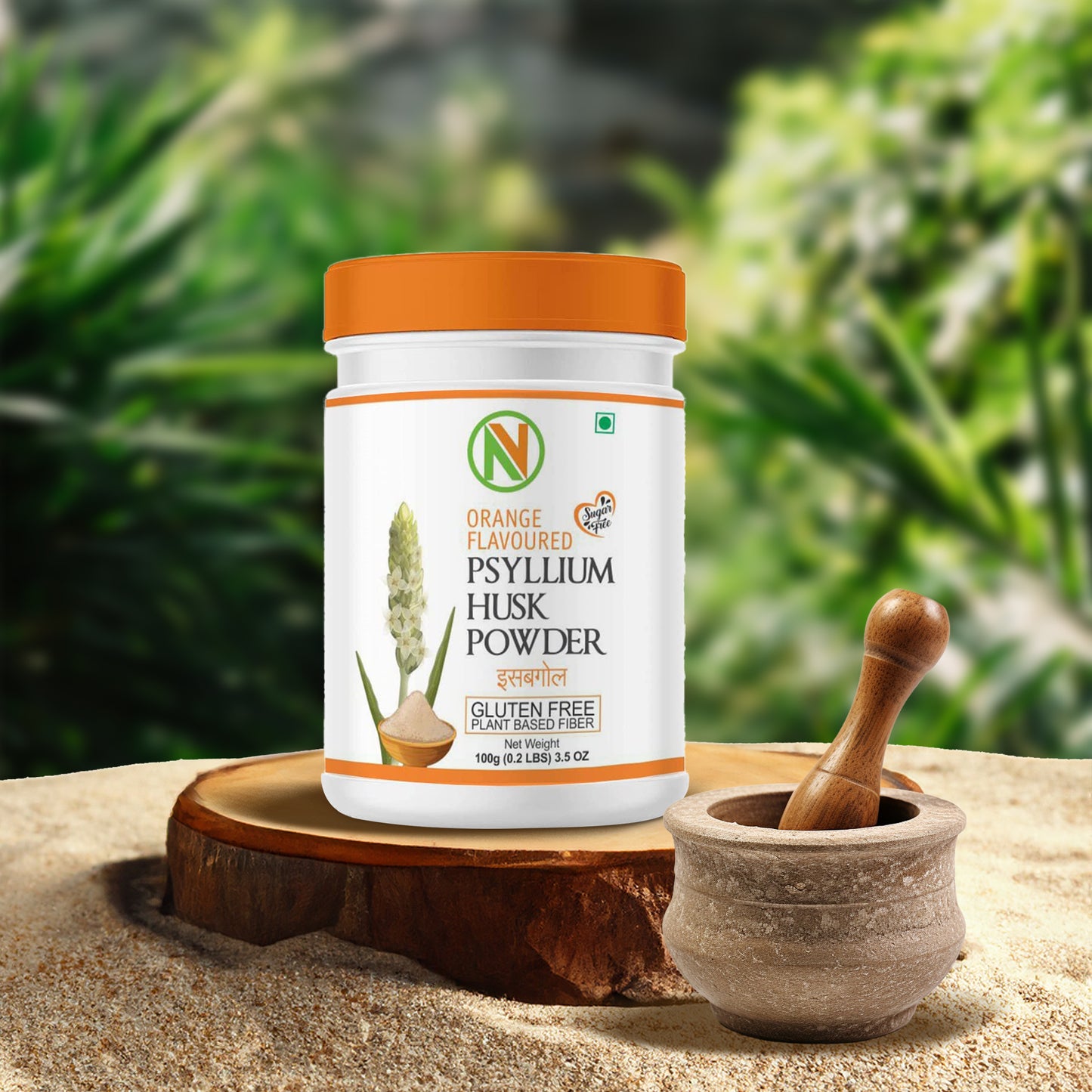 NatureVit Orange Flavour Isabgol – Ayurvedic Psyllium Husk for Digestive Health