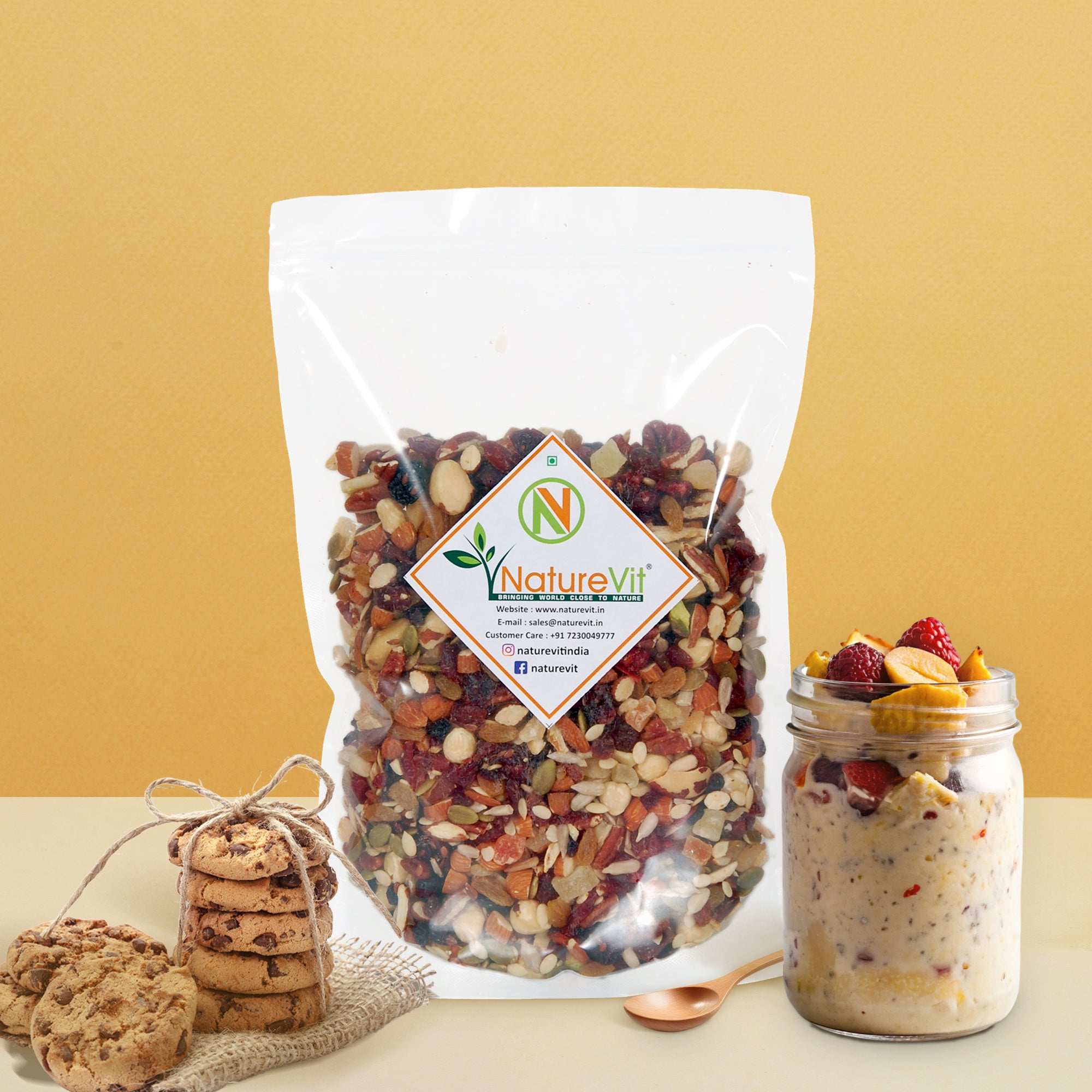 NatureVit Mixed Dry Fruits, Nuts, Seeds & Berries – 20+ Varieties