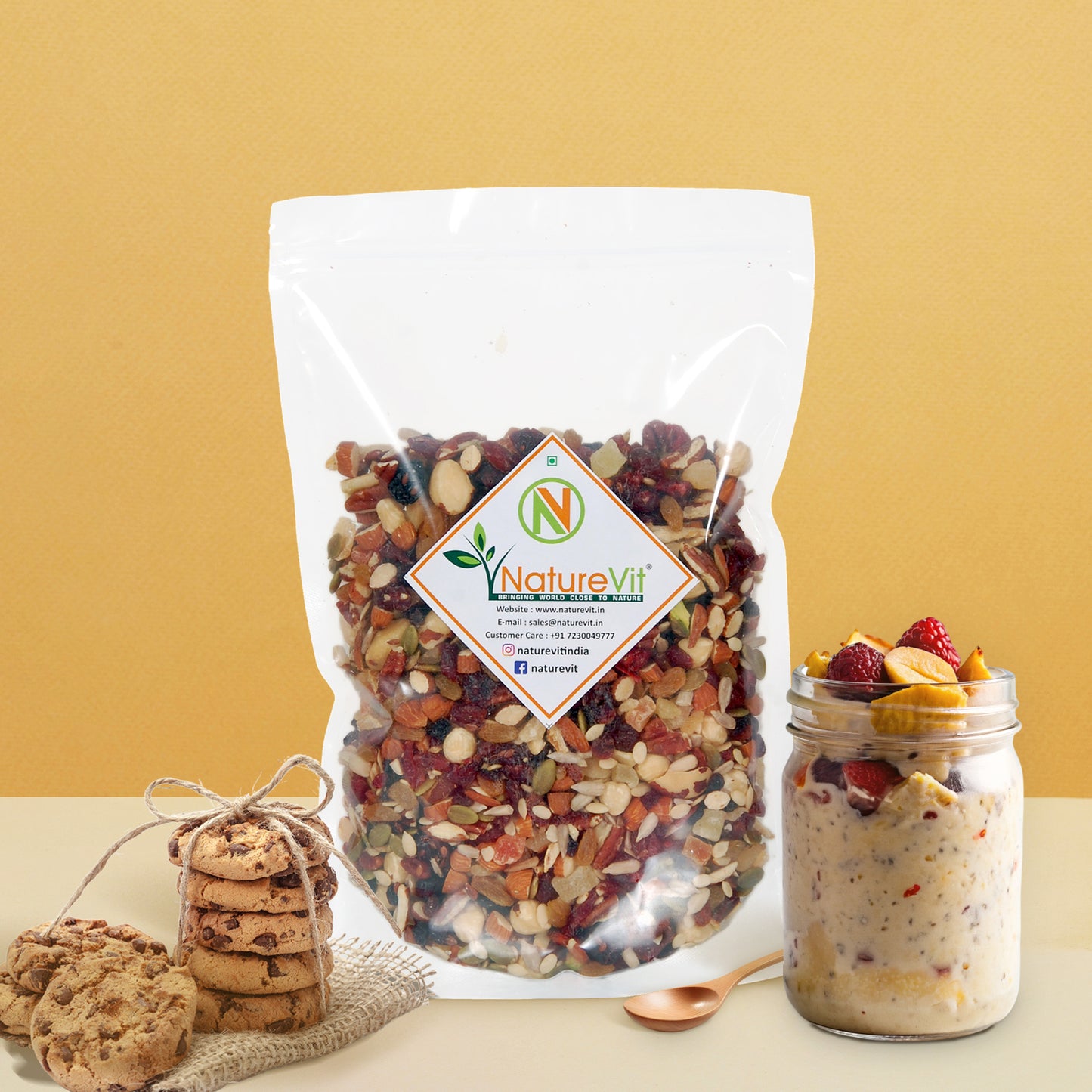 NatureVit Mixed Dry Fruits, Nuts, Seeds & Berries – 20+ Varieties