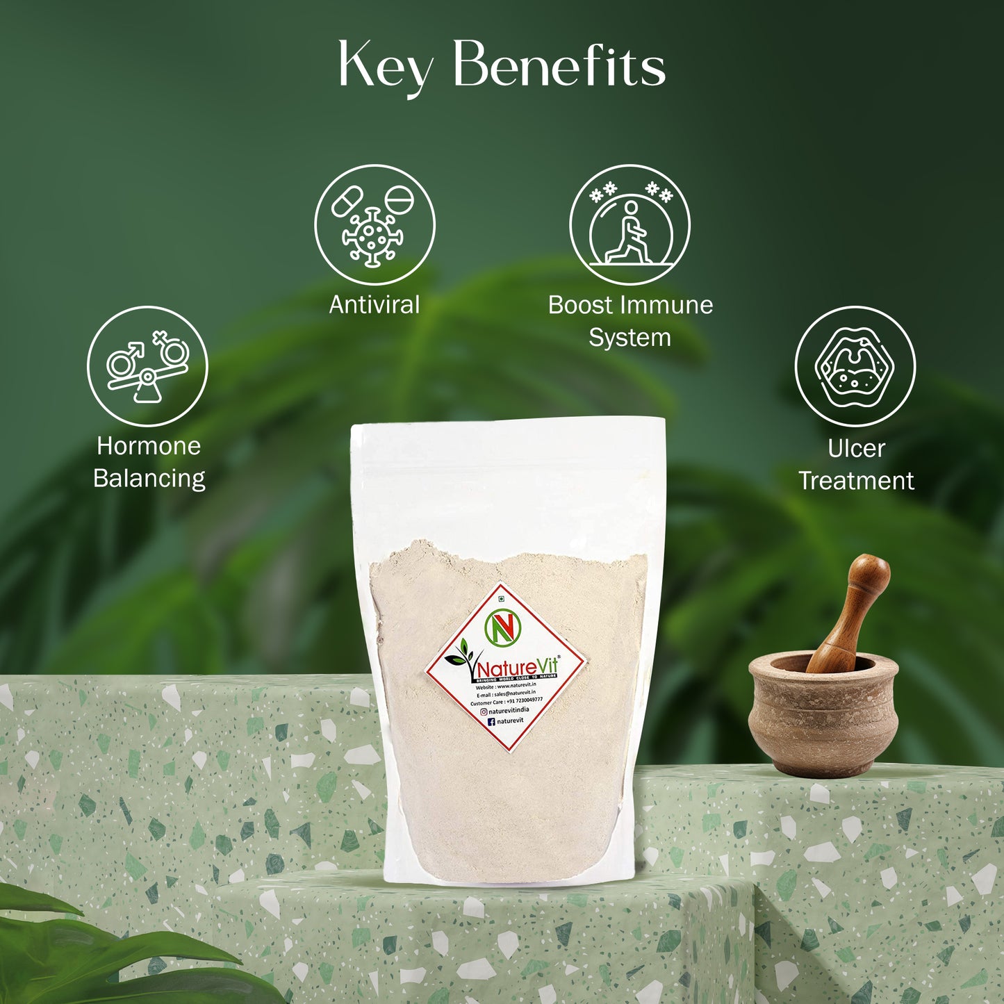 NatureVit Shatavari Powder – Ayurvedic Support for Women's Health