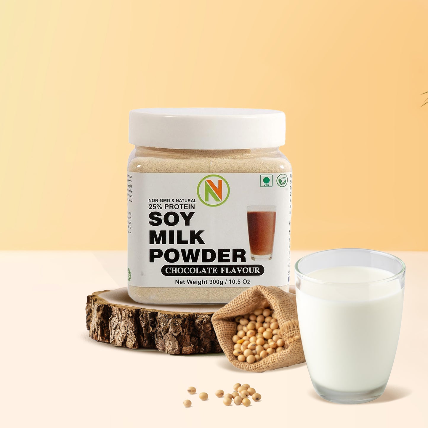 NatureVit Chocolate Soya Milk Powder – Vegan, Non-GMO, 25% Protein