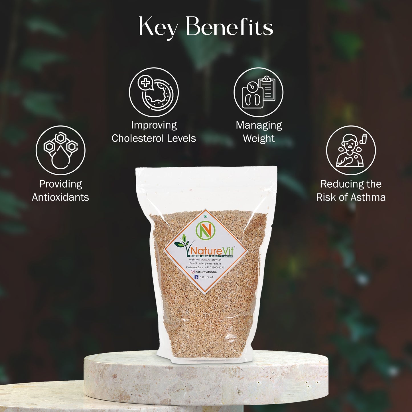 NatureVit Steel Cut Oats – Gluten-Free, High-Fiber Breakfast Cereal for Weight Loss