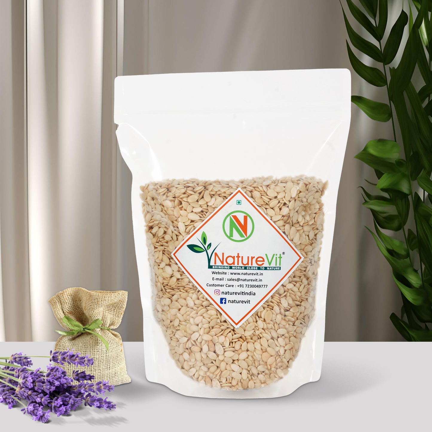 NatureVit Watermelon Kernel Seeds | Tarbooj Magaz | Skinless Seeds for Indian Gravies & Baking