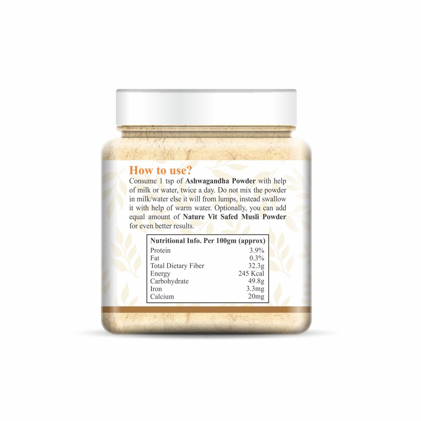 NatureVit Ashwagandha Powder – Pure Herbal Supplement for Vitality & Stress Relief