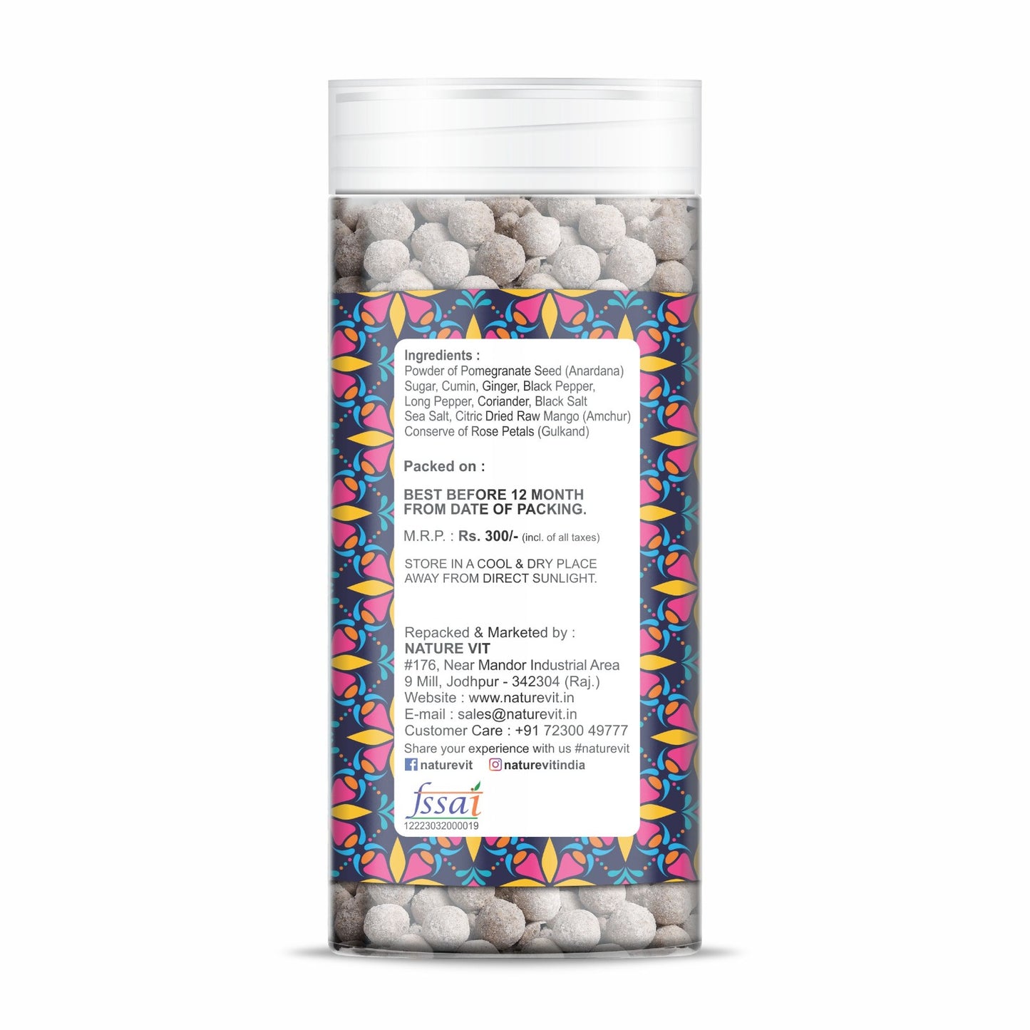 NatureVit Anardana Goli – Digestive Mouth Freshener with Pomegranate & Spices
