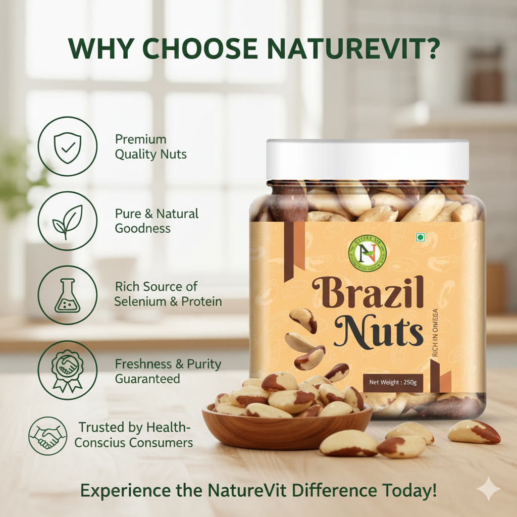 NatureVit Brazil Nuts | Premium Grade A | Rich in Selenium