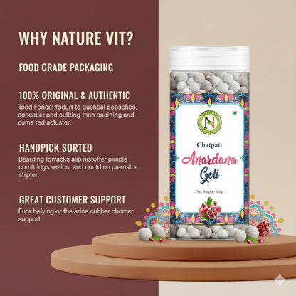 NatureVit Anardana Goli – Digestive Mouth Freshener with Pomegranate & Spices