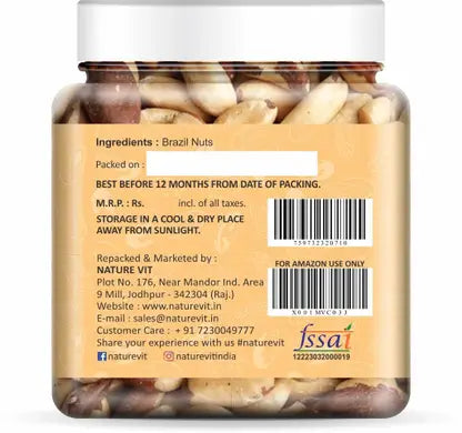 NatureVit Brazil Nuts | Premium Grade A | Rich in Selenium