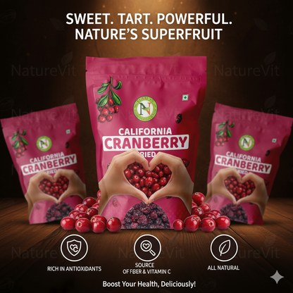 NatureVit Dried Cranberry Slice | Dried Cranberries | Gently Sweetened