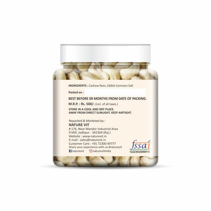 NatureVit Roasted & Salted Cashews 250g – Crunchy & Premium Kaju