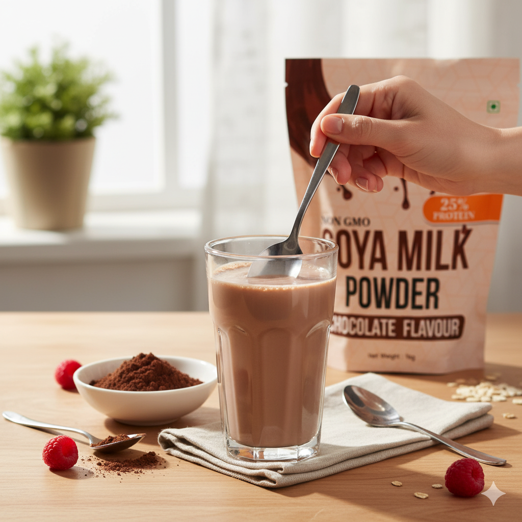 NatureVit Chocolate Soya Milk Powder  – Vegan, Non-GMO, 25% Protein